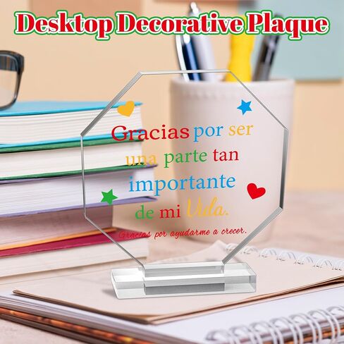 Yopyame Spanish Grandpa Birthday Gifts - Regalos para Abuelo Octagon Acrylic Gift Keepsake Paperweights Gift for Grandpa in Spanish Christmas Father's Day Gifts for Grandpa from Granddaughter Grandson in Saudi Arabia