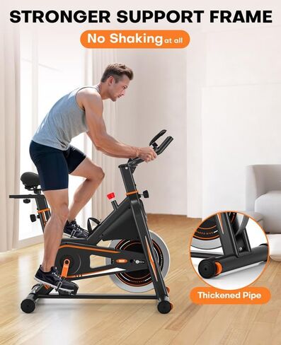Exercise Bike, DMASUN Silent Magnetic Resistance Stationary Bike for Home with 330 LB Capacity, Workout Bike with Comfortable Seat Cushion, Digital Display with Pulse in Saudi Arabia
