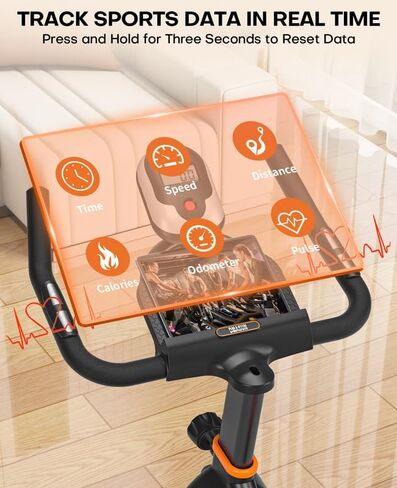 Exercise Bike, DMASUN Silent Magnetic Resistance Stationary Bike for Home with 330 LB Capacity, Workout Bike with Comfortable Seat Cushion, Digital Display with Pulse in Saudi Arabia
