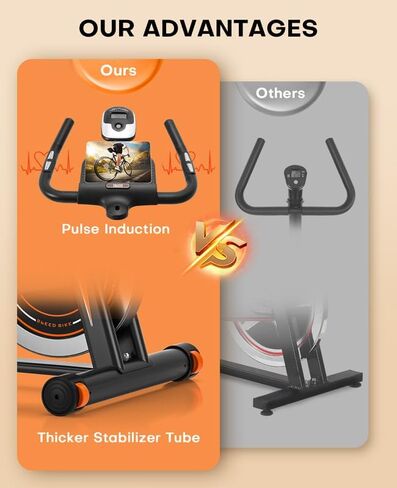 Exercise Bike, DMASUN Silent Magnetic Resistance Stationary Bike for Home with 330 LB Capacity, Workout Bike with Comfortable Seat Cushion, Digital Display with Pulse in Saudi Arabia