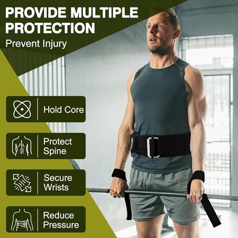 Weight Lifting Belt and Lifting Straps: Weightlifting Gym Belt for Men Women Deadlift Squats Belt for Bodybuilding Workout in Saudi Arabia
