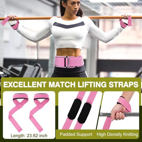 Weight Lifting Belt and Lifting Straps: Weightlifting Gym Belt for Men Women Deadlift Squats Belt for Bodybuilding Workout in Saudi Arabia