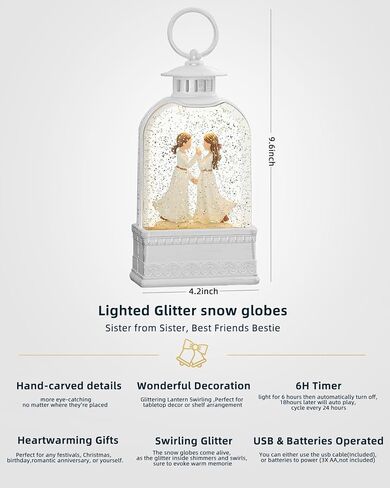 Happiness Lighted Snow Globe with Timer Glittering for Lover, Christmas Snow Globe Family Holiday Home Decoration,Commemorative,Wedding Gift for Christmas Decorations in Saudi Arabia