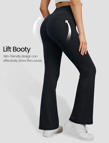 FireSwan Bootcut Flare Yoga Pants Women High Waist Flare Leggings with Pockets Yoga Work Pants Seamless Workout Leggings in Saudi Arabia