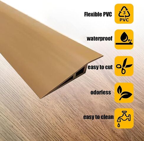 Vinyl-Door-Transition-Threshold-Strip, 36 in Floor/Carpet-to-Tile-Transition-Strip Reducer, Doorway Edge Trim for Laminate Floor Mat Vinyl Tile (Coffee, 36 in) in Saudi Arabia