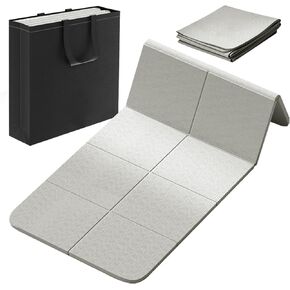 Foldable Yoga Mat with Carrying Bag 72" L x 24" W x 0.24 Inch Thick Lightweight,Packable Travel Yoga Mat, Non-Slip TPE Exercise Pilates Floding Mat for All Types of Yoga, Pilates & Floor Home Workouts
