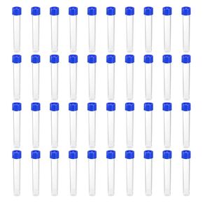 PATIKIL 30mL Plastic Test Tubes, 40 Pack Frozen Test Tube Vial Container Storage Screw Cap for Lab Laboratory Science, Red Clear