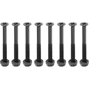PATIKIL Skateboard Mounting Hardware 2" / 50mm, 8pcs Carbon Steel Skateboard Screws Bolts&Nuts Flat Head for Cruiser, Black
