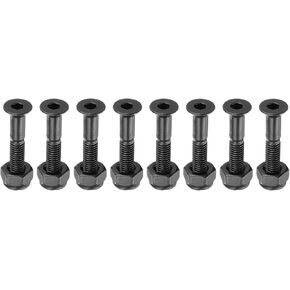 PATIKIL Skateboard Hardware Kit 1", 8pcs Carbon Steel Grade 8.8 Mounting Screws Bolts Nuts Set for Skateboard Cruiser, Black