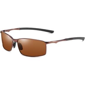 wide metal frame polarized sunglasses rectangle UV400+ protection skinny retro sunnies for men women in Saudi Arabia