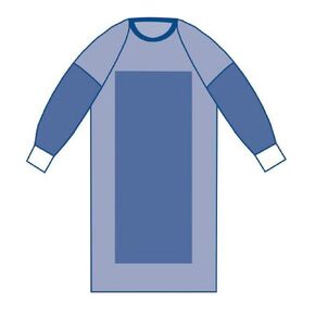 Medline DYNJP2601 Sterile Poly-Reinforced Sirus Surgical Gown with Raglan Sleeves, Large, Blue (Pack of 32)