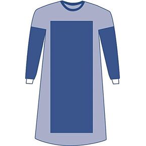 Medline Sterile Poly-Reinforced Aurora Gown with Set-in Sleeves, Blue, 2X-Large, Pack of 18