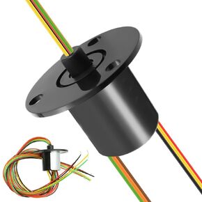 Capsule Slip Ring,12.5mm 300Rpm 360° Rotary Joint 6 Wires V-Groove Ring Signal Transmit Electrical CIRCUITSx2A for Monitor Robotic Electrical Test Equipment