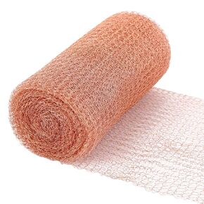 Copper Mesh, 5 in x 32 FT 100% Pure Copper Mesh Roll for Distilling, Blocker Stopper Mesh Fill Fabric Mesh, Double Layer Copper Fabric