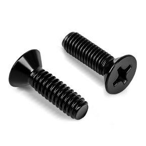 M4 x 8mm Countersunk Flat Head Machine Screws, Full Thread, 304 Stainless Steel Black Finish, 50 PCS