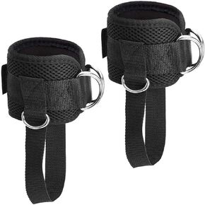 Ankle Straps Ankle Bands Wrist Cuffs Padded Straps Adjustable Fitness Glute Kickback D-Ring for Cable Machine with Extra Foot Heel Belts 1 Pair in Kuwait