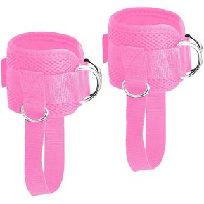 Ankle Straps Ankle Bands Wrist Cuffs Padded Straps Adjustable Fitness Glute Kickback D-Ring for Cable Machine with Extra Foot Heel Belts 1 Pair