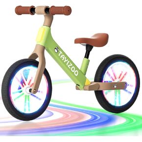 12" Toddler Balance Bike,Age 2 3 4 5 Years Old Colorful Lighting Balance Bike,Ultra Light Nylon Bike Frame,PU Tires, Gift for Boys Girls