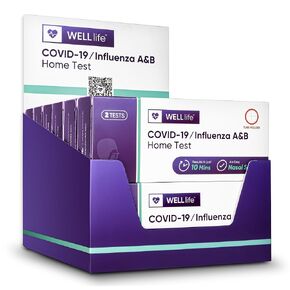 WELLlife COVID-19/Influenza A&B Home Test, Self Test for Flu A/B and COVID-19, Results in 10 Minutes with Non-invasive Nasal Swab, FDA EUA Authorized - [12 Packs; 2 Tests per Pack,24 Tests Total]