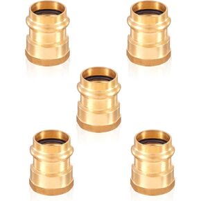 Press Fittings Adapter,3/4" Press Fit x 3/4" Female NPT Threaded(LF Brass,10 PACK)