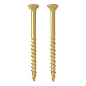 #10 x 3-1/2 Inch Deck Screws - Set of 25 Tan Coated Carbon Steel Exterior Wood Screws with Star Drive for Decks, Fences, & Other Outdoor Projects | Rust-Resistant & Anti-Corrosion Screws by IMSCREWS