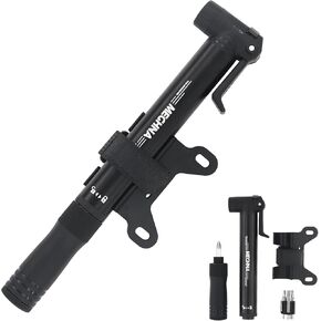 Mini Bike Pump Portable Bike Tire Pump Frame Mounted Air Pump Both Presta and Schrader Valves Bike Pump with Ratchet Tool for Moutain Bike Road Bike Hybrid Bike in Kuwait