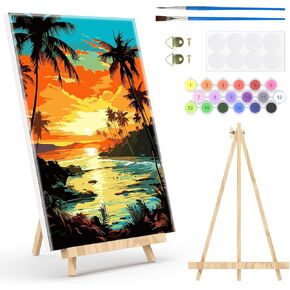 GHHKUD Cows Paint by Numbers, Framed and Easel Paint by Numbers Kits for Adults Beginner,Animals Paint by Numbers Easy Acrylic on Canvas with All Tools Home Table Wall Decor 30X40cm