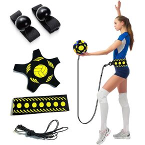 Volleyball Training Equipment with High Elasticity, Volleyball Trainer for Serving, Setting, Spiking and Return with Every Swing, Adjustable Solo Volleyball Trainer