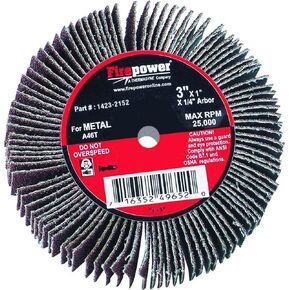 Firepower 1423-2151 Mounted Flap Wheel, 60-Grit, 3 x 1 x 1/4-Inch
