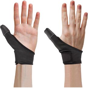 1 Pair Adult Thumb Guard, Black Leather Thumb Glove, Strong and Comfortable Thumb Cover to Help Stop Skin Picking Thumb Sucking and Hair Pulling