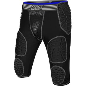Exxact Sports Combat 7-Pad Youth Football Girdle - Football Padded Girdle with Cup Pocket, Boys Padded Compression Shorts