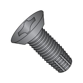 Small Parts 1208FPU188B 18-8 Stainless Steel Thread Cutting Screw, Black Oxide Finish, 82 Degree Flat Undercut Head, Phillips Drive, Type F, #12-24 Thread Size, 1/2" Length (Pack of 25)