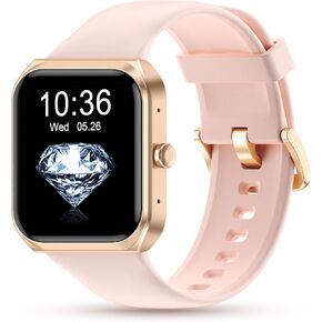 Smart Watch for Women Men, 1.91" Large Screen with Metal Shell, Heart Rate, Blood Oxygen, Sleep Tracker, 100 Sports Modes, IP68 Waterproof Fitness Smart Watches Pink