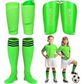 Soccer Shin Guards Soccer Shin Pads Set with Shin Sleeves and Long Soccer Socks Optimized Insert Pocket Protective Soccer Lightweight Soccer Equipment for Boys Girls Men Soccer Game