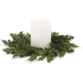 حلقة شموع من خشب الصنوبر ميلروز، عيد الميلاد، 40.64 سم عمق، بلاستيك، تناسب شمعة مقاس 10.16 سم in Kuwait