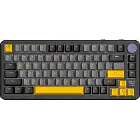لوحة مفاتيح ميكانيكية لاسلكية X85، TKL 82 مفتاح بلوتوث 5.0/2.4 جيجا هرتز/USB-C لوحة مفاتيح Custon قابلة للتبديل السريع، التحكم في المقبض، هيكل الحشية، لوحة مفاتيح ألعاب بإضاءة خلفية RGB للكمبيوتر/Mac/PS4/Xbox (أرجواني)