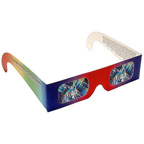 Rainbow Symphony Diffraction Grating Glasses, Linear, 500 Line/millimeters, Made in USA, Package of 10