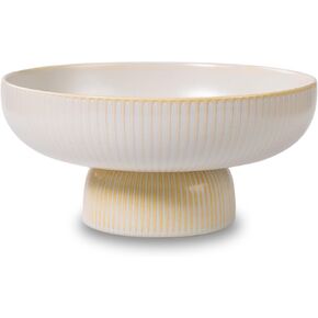 Ceramic Decorative Bowl with Pedestal, 10" Large Decorative Bowls for Home Decor, Modern Fruit Bowl for Kitchen Counter, Coffee Table Decor, Footed Bowl, Reactive Glaze