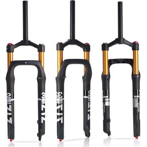 ZTZ 26 * 4.0 inch Fat Tire MTB Air Suspension Fork - Ultralight Rebound Adjustment Front Fork,120mm Travel, 135mm Spacing Hub，9mm QR，Crown Lockout， Ideal for Snow Beach XC Mountain Bikes