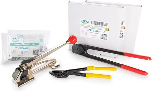 IDL Packaging PRO 1/2" x 300' Steel Strapping Kit, 1100 lbs Break Strength – Professional Grade Tools & Mini Strapping Coils – Enough Strapping and Seals for 150 Uses Before Refill in Saudi Arabia