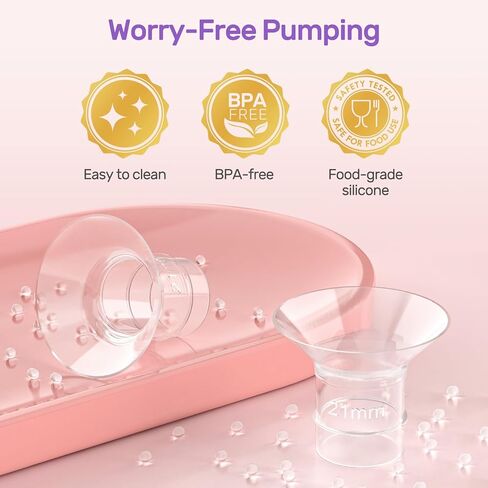 Nuliie 8PCS Flange Inserts 14/16/18/20mm for 24mm Flange/Shield of Most Pumps, BPA Free Flange Sizing Kit, Compatible with Momcozy/Medela/Elvie/Spectra/Bellababy/TSRETE/Willow/Nuliie Breast Pumps in Kuwait