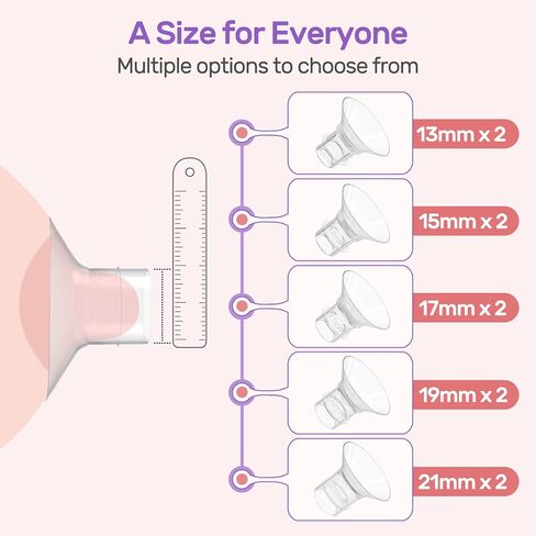Nuliie 8PCS Flange Inserts 14/16/18/20mm for 24mm Flange/Shield of Most Pumps, BPA Free Flange Sizing Kit, Compatible with Momcozy/Medela/Elvie/Spectra/Bellababy/TSRETE/Willow/Nuliie Breast Pumps in Kuwait
