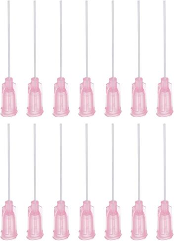 uxcell 50 Pcs 20G Plastic Dispensing Needles with Luer Lock, 1.5" PTFE Needle Tube PP Heat-Resistant Plastic Blunt Tip for Liquid Glue Gun, Pink in Saudi Arabia