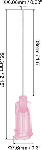 uxcell 50 Pcs 20G Plastic Dispensing Needles with Luer Lock, 1.5" PTFE Needle Tube PP Heat-Resistant Plastic Blunt Tip for Liquid Glue Gun, Pink in Saudi Arabia