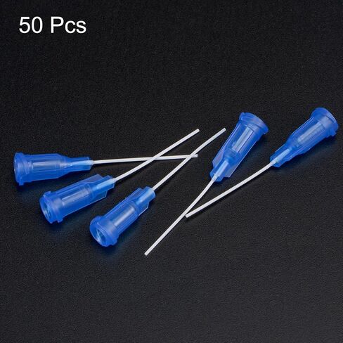 uxcell 50 Pcs 20G Plastic Dispensing Needles with Luer Lock, 1.5" PTFE Needle Tube PP Heat-Resistant Plastic Blunt Tip for Liquid Glue Gun, Pink in Saudi Arabia