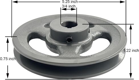 AK54-3/4 Single Groove V Belt Pulley,3/4 inch bore,5.25 inch Outside Diameter,V-Belt Sheave Cast Iron for A AX 3L 4L V-Belts,AK5434 Pulley in Saudi Arabia