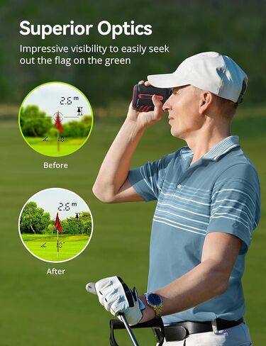 Golf Rangefinder with Slope, USB C Rechargeable Laser Range Finder Golfing 1000Y with 6X Magnification, High-Precision Flag Lock Pulse Vibration, Magnet Stripe for Target Shooting and Hunting in Saudi Arabia