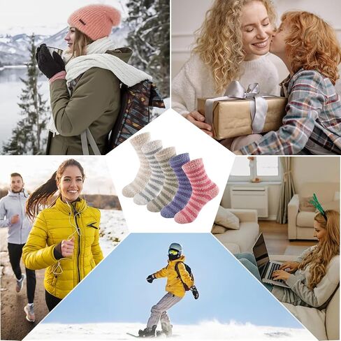 FYC Women Socks Winter - Gifts for Women - Warm Thick Soft Wool Socks Christmas Gifts Socks Cozy Crew Socks in Saudi Arabia