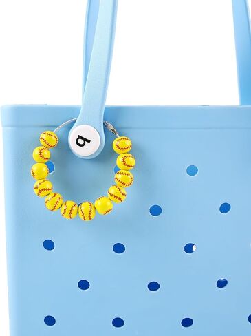 إكسسوار ساحر للبيسبول لحقيبة اليد، خرز خشبي رياضي مزخرف لحقيبة بوج، حقيبة حمل جنوبية وحقيبة حمل الشاطئ in Kuwait