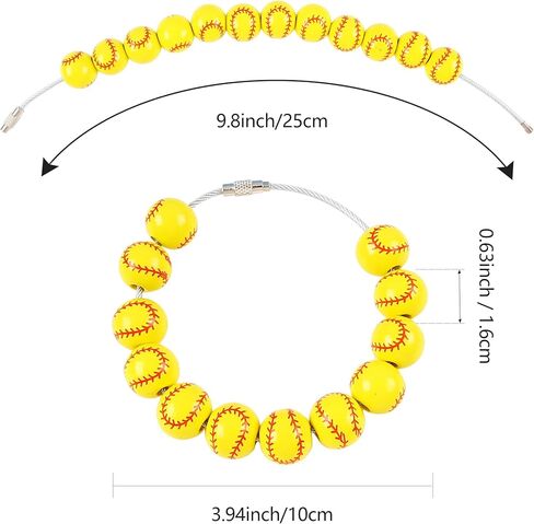 إكسسوار ساحر للبيسبول لحقيبة اليد، خرز خشبي رياضي مزخرف لحقيبة بوج، حقيبة حمل جنوبية وحقيبة حمل الشاطئ in Kuwait